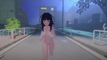 Roxanne walking naked on the street