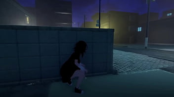 Roxanne walking naked on the street