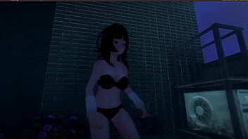 Roxanne walking naked on the street