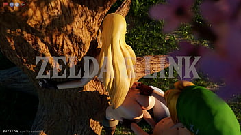 Link and zelda doggiestyle under the tree