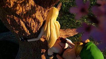 Link and zelda doggiestyle under the tree