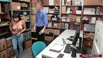 Busty store cashier fucked by officer for stealing Busty store cashier fucked by officer for stealing