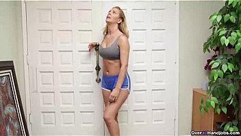 Ov40 horny milf strokes an erected cock