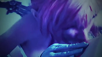 Beautiful pink girl carelessly takes in her mouth