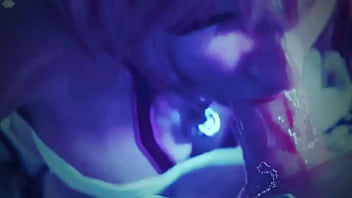 Beautiful pink girl carelessly takes in her mouth