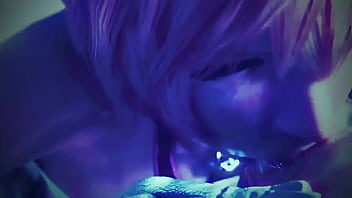 Beautiful pink girl carelessly takes in her mouth