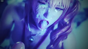 Beautiful pink girl carelessly takes in her mouth