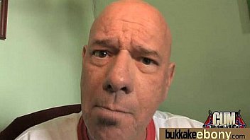 Ebony in a huge bukkake 7