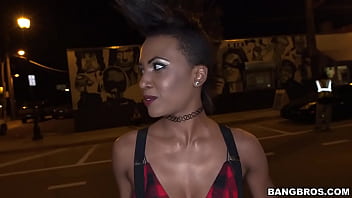 After dark bus ride with sexy punk chick