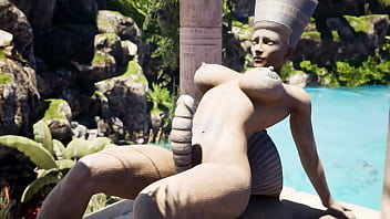 The statue's huge cock awakened in lara croft's pussy and then impregnated her 3d hentai game