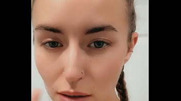 Naughty blonde teases and act like she has a dick in her mouth