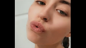 Naughty blonde teases and act like she has a dick in her mouth