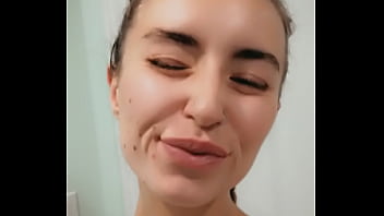 Naughty blonde teases and act like she has a dick in her mouth