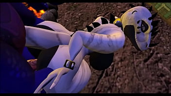 Dragon fucks a wild dino at campsite