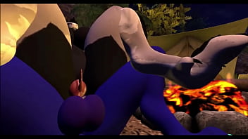 Dragon fucks a wild dino at campsite