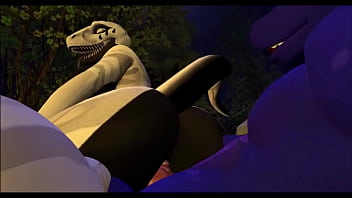 Dragon fucks a wild dino at campsite