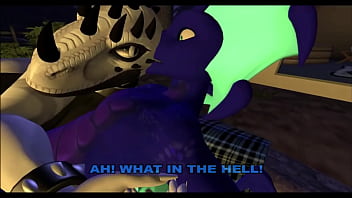 Dragon fucks a wild dino at campsite