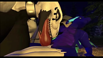 Dragon fucks a wild dino at campsite
