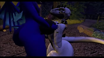 Dragon fucks a wild dino at campsite