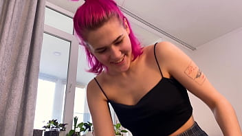 Pov she sucked my dick so hard than put in inside and made me cum all over her stomach and skirt