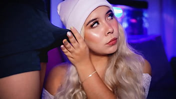 Blonde with an angelic face is an expert in seducing cocks and making them hard