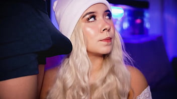 Blonde with an angelic face is an expert in seducing cocks and making them hard