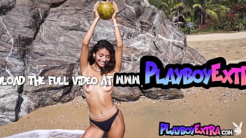 Petite latin beauty taking off her tiny black bikini