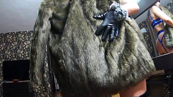 Milfycalla deep blow job and cum play while wearing a hot green fur coat leather gloves and long boots 213 preview