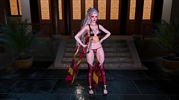 Dominant slut daki poses sensually at night in revealing chinese outfit Dominant slut daki poses sensually at night in revealing chinese outfit