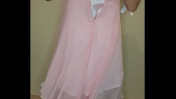 Man Dressed In White Wedding Lingerie And Jerks A Hot Load Of Cum thumbnail