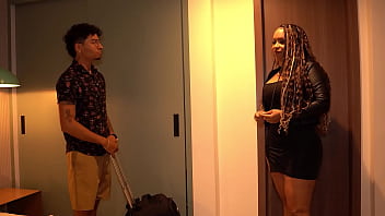 Skinny tattooed stepson ends up fucking his stepmother when they share a bed