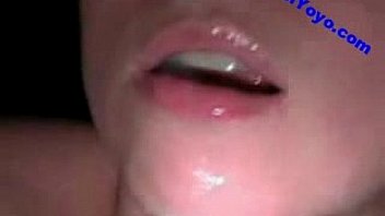 Cute girl gets huge load in mouth