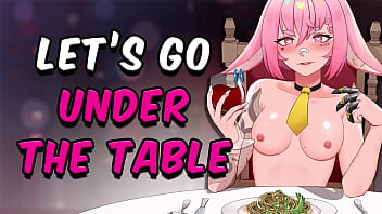 Your hot friend rubs your cock under the table Your hot friend rubs your cock under the table