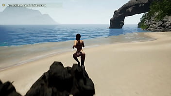 This huge statue cock fucks lara croft's virgin hole 3d animation hentai game