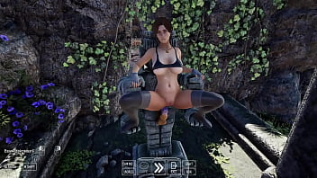 This huge statue cock fucks lara croft's virgin hole 3d animation hentai game