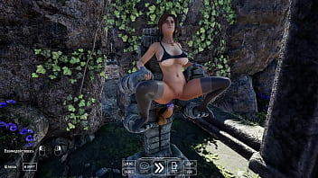 This huge statue cock fucks lara croft's virgin hole 3d animation hentai game