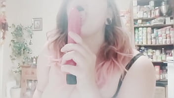 Whore a using dildo and