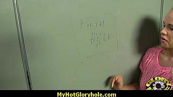 Hottie sucks and fucks black cock for cusmhot at gloryhole 9