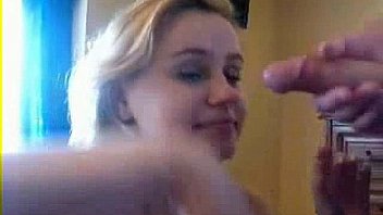 Cute blonde sucking cock
