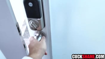 Pastor enjoys watching his ebony wife fucking a big dick guy cuck sex