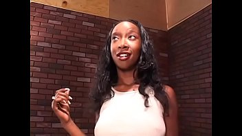 This horny slut is ready to get the load all over her breast