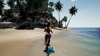 Lara croft discovered a secret statue and decided to get some healing nectar