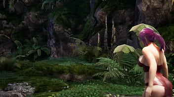 Lara croft discovered a secret statue and decided to get some healing nectar