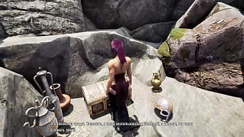 Lara croft discovered a secret statue and decided to get some healing nectar