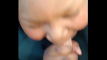 Slut sucks dick and catches nut while her man is inside the house Slut sucks dick and catches nut while her man is inside the house