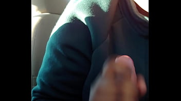 Slut sucks dick and catches nut while her man is inside the house