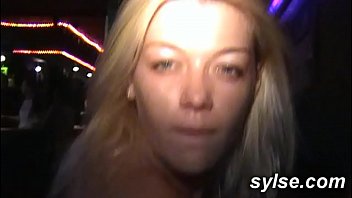 First orgy for this teen with 2 milfs in public club with unknown customers