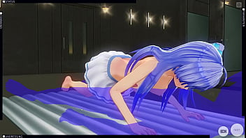 Blue hair girl love her soap plays custom maid 3d 2