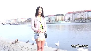 Cute kitten sucks penis in pov and gets yummy pussy reamed