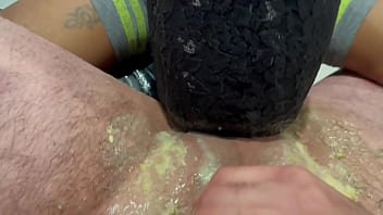 Ebony slave puking orange creamsicle milkshake and sloppy rimming